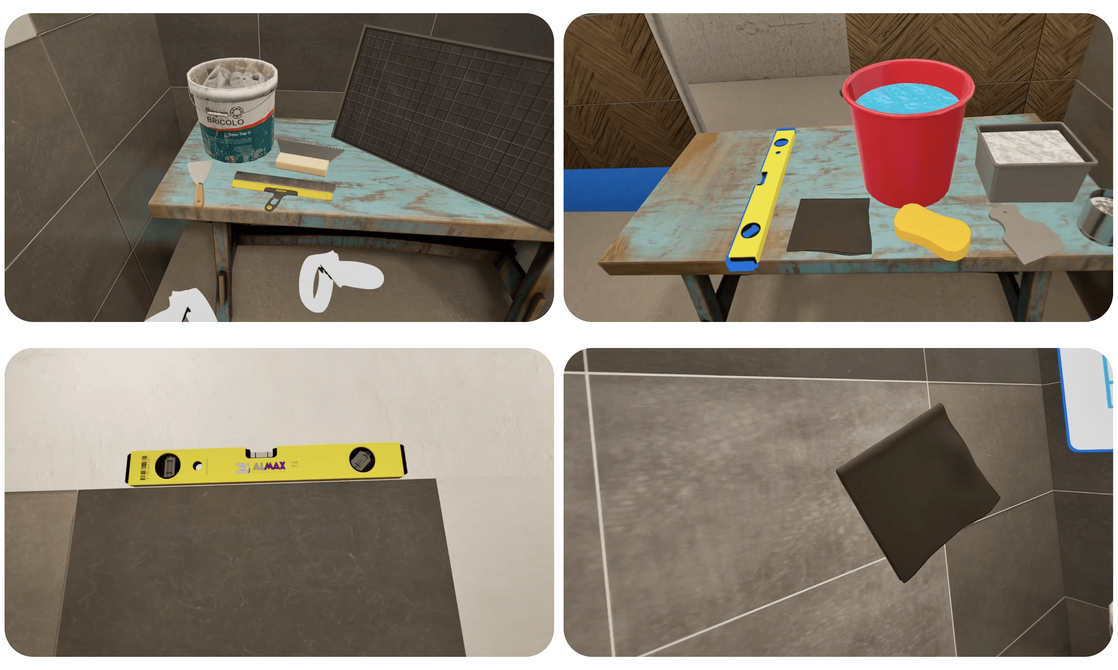 Шаги процесса прохождения VR-тренажера «Мастер отделочных работ»