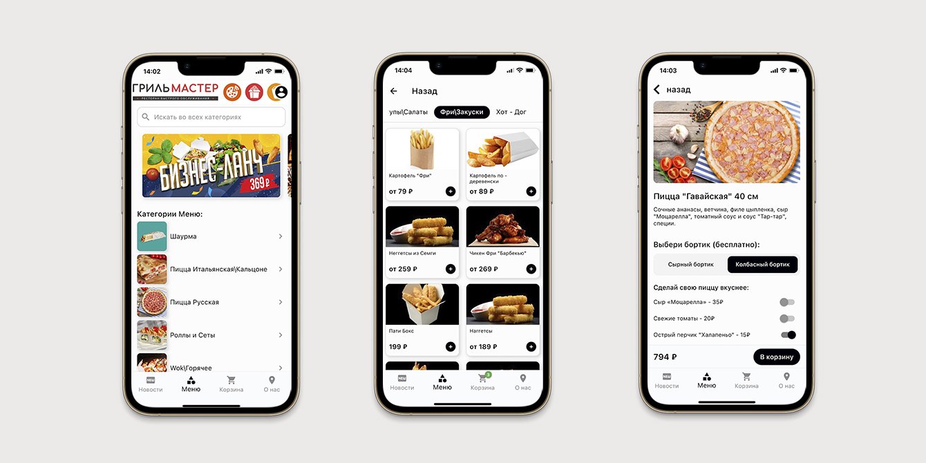 Приложение для ресторана быстрого обслуживания Гриль Мастер – кейс