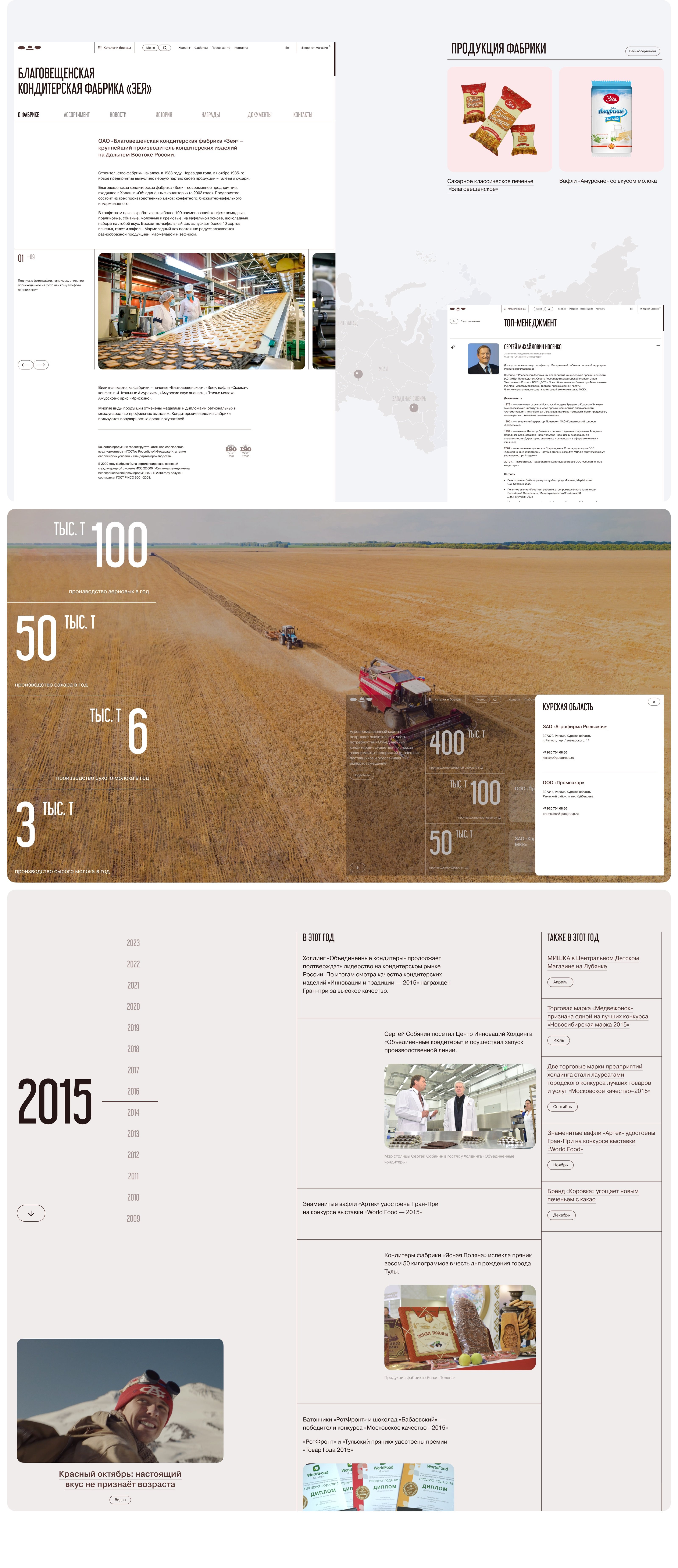 Сайт холдинга Объединенные кондитеры – кейс