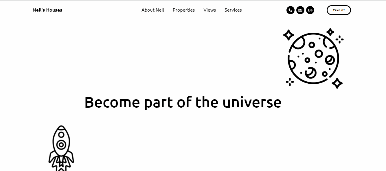 Концепт лендинга Агентства на луне