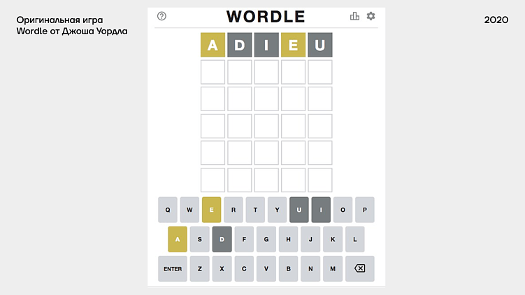 Оригинальная игра Wordle от Джоша Уордла