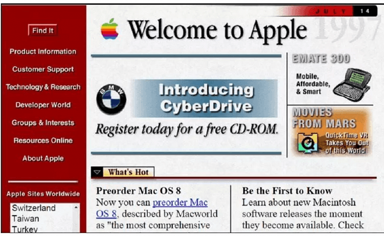 Устаревший дизайн компании Apple.