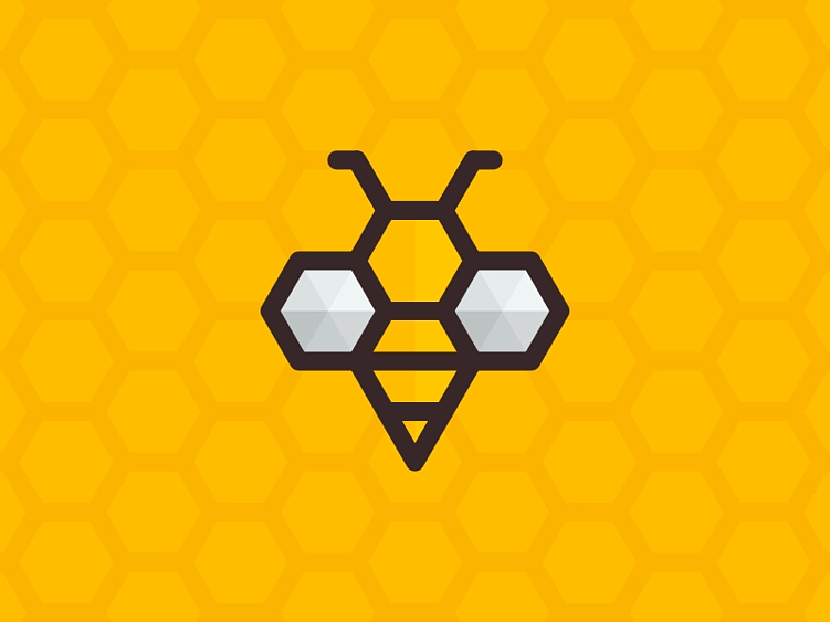Пчелиные соты как паттерн в логотипе. Подойдет для магазина меда