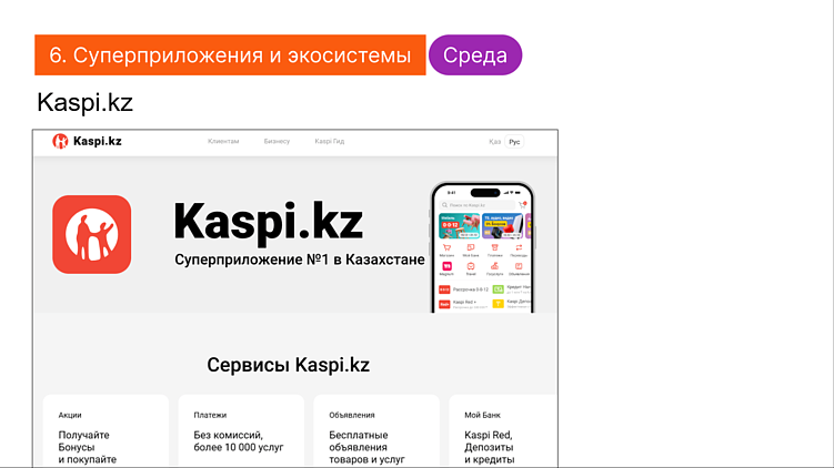 Супер апп Каспи ван лав