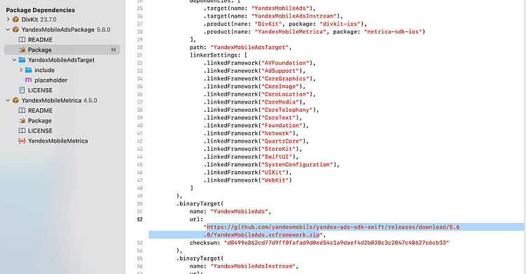 Yandex реклама в SwiftUI проекте