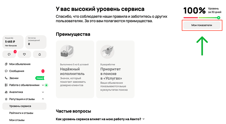 Уровень сервиса на Авито в 2026 году: что это, как поднять и исправить, на что влияет?