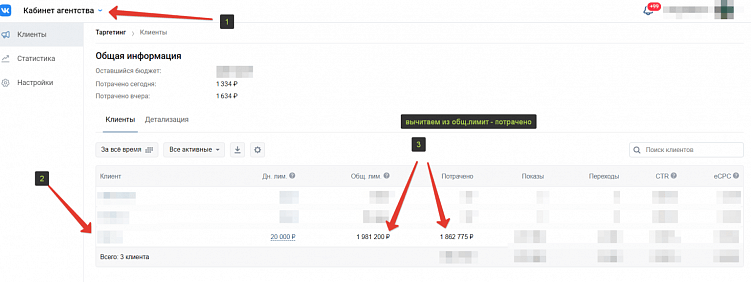 Как смотреть бюджет в агентских рекламных аккаунтах