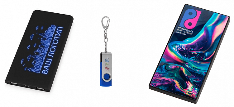 Светить всегда, светить везде: внешний аккумулятор с подсветкой логотипа, USB-флеш-накопитель с лазерной гравировкой и внешний аккумулятор с закаленным стеклом и УФ-печатью