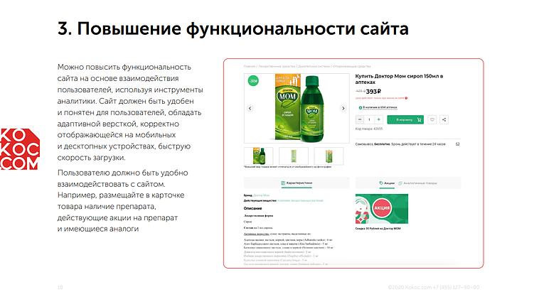 Рекомендации для интернет-аптек от Kokoc.com