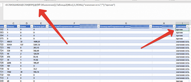 Как найти значение в списке и вернуть свой вариант в Excel
