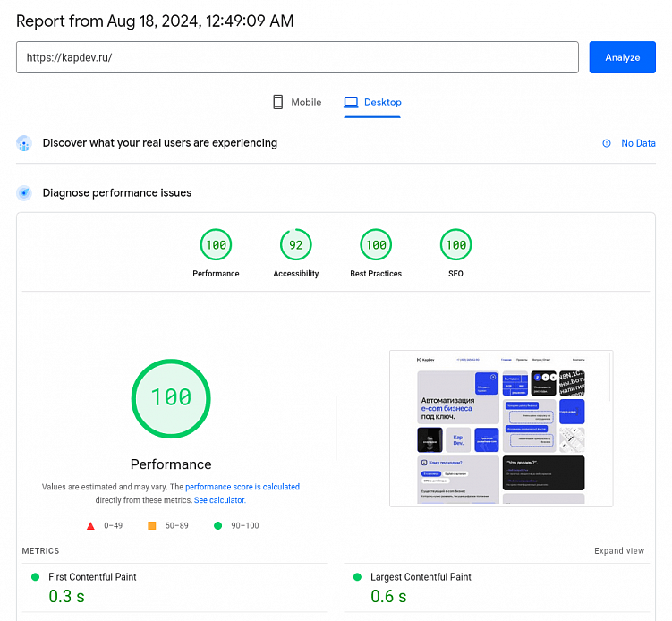 Google PageSpeed Insights: как повысить показатели у Next.js проекта