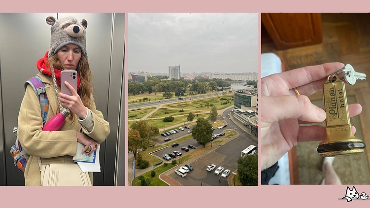 Енот-мастер по презентациям. Это я в пустом лифте практически пустого минского отеля Планета поднимаюсь в вайбе Кинга через пустое фойе и пустые этажи в свой, возможно, единственный светящийся окошками номер на 12-ом этаже 