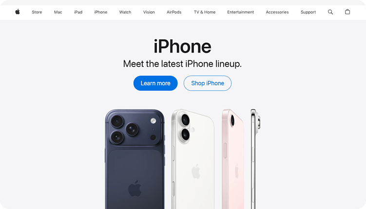 Например, минималистичный дизайн Apple