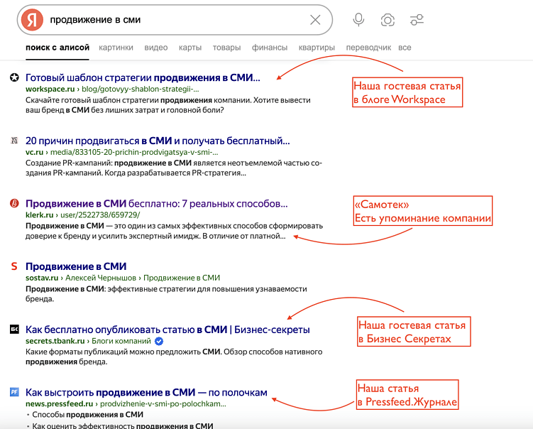Анализируем выдачу по одному из наших основных ключей