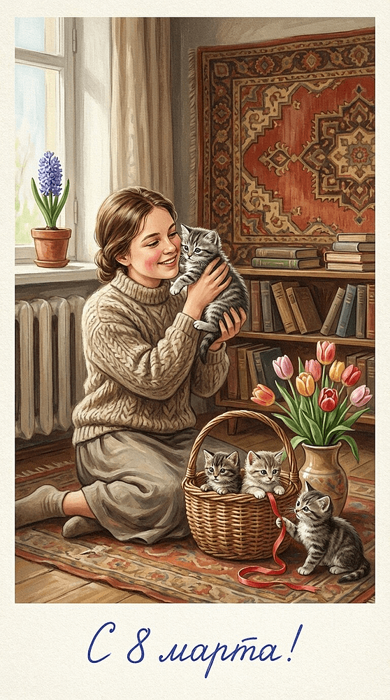 Открытка СССР с 8 марта