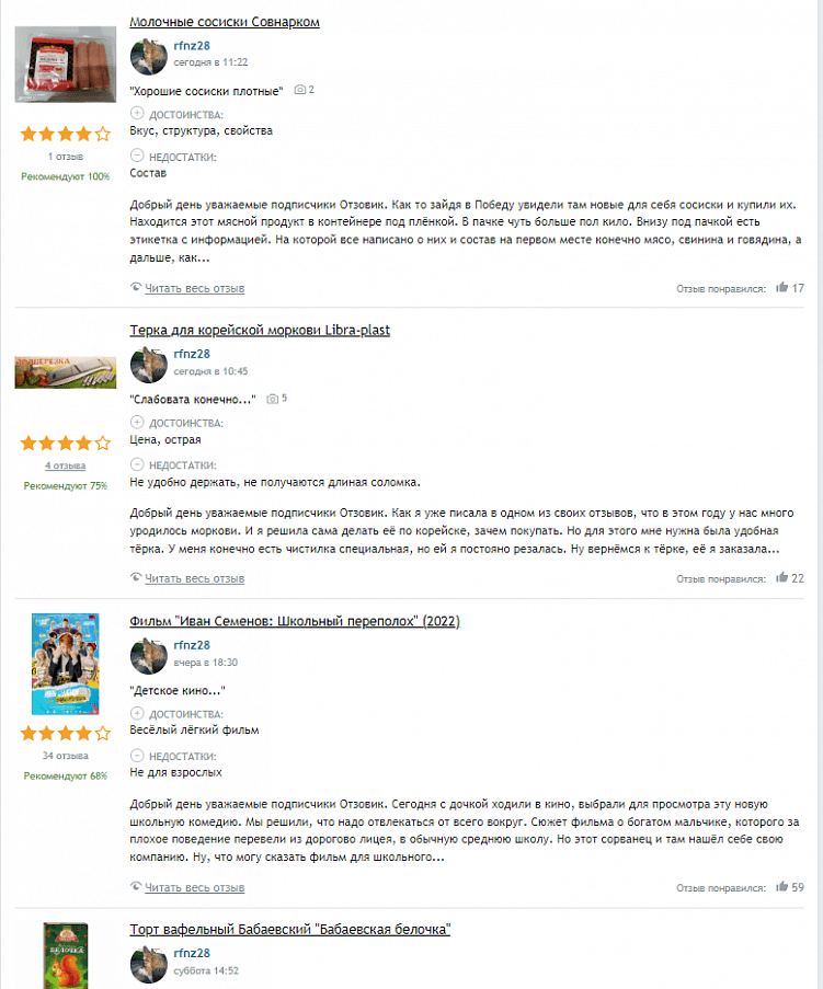 Выборка товаров для отзывов показывает сферу интересов: пишут про всё, что попадается на глаза, лишь бы отзыв прошел и в кошелек прилетела копеечка.