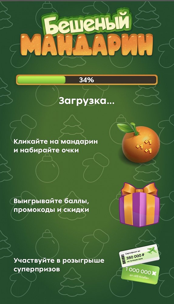 Скриншот загрузочного экрана с правилами игры Мандарин от Х5