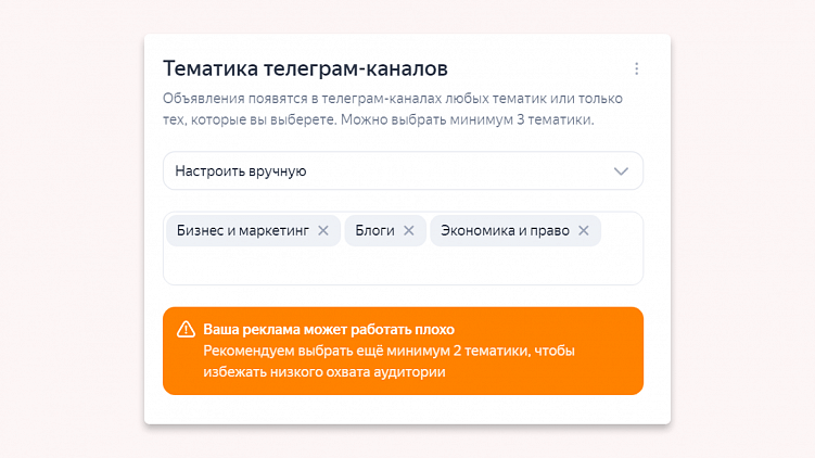 Размещение рекламы в Телеграм через Яндекс Директ