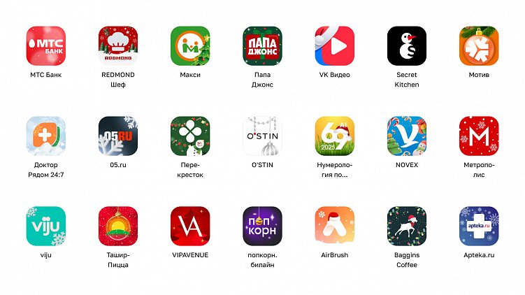 Новогодний вайб с 399 новогодними иконками приложений