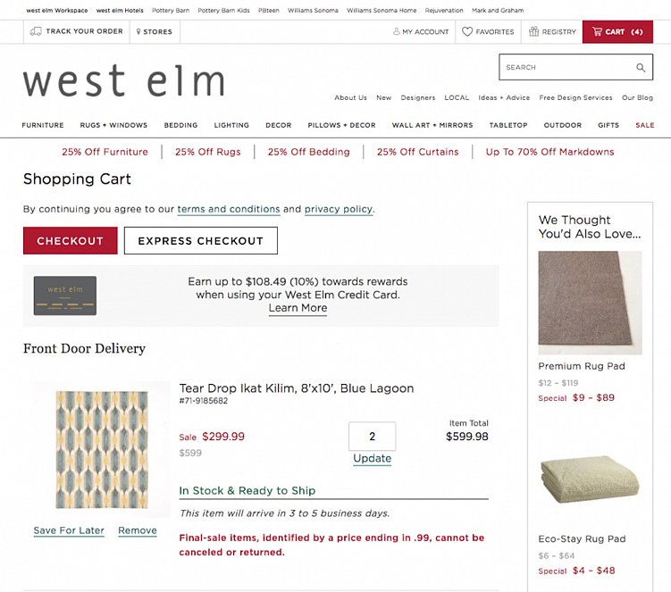 Отметка о скидке и об ограничениях рядом с товаром