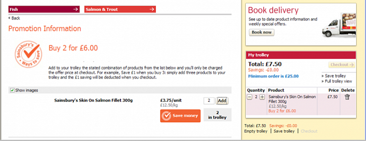 У названия товара отмечена скидка, но цена в корзине не изменилась