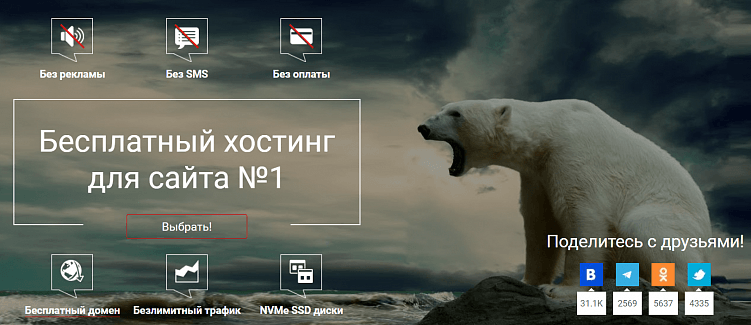 Интерфейс сервиса Hostiman