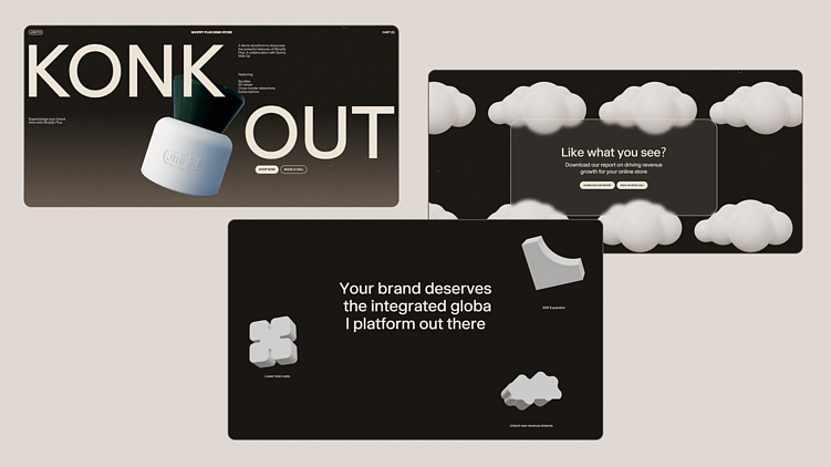 Не наш, но тоже интересный пример того, каким вау-дизайн может быть: https://shopify.sunnysideup.work/ 