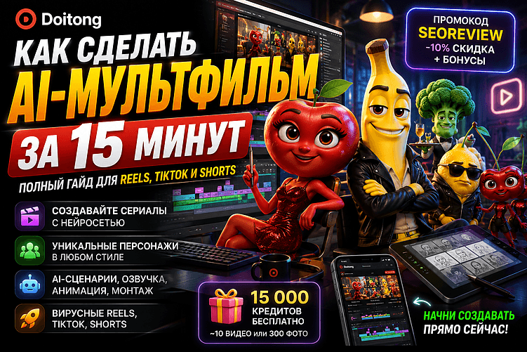 Doitong: Как сделать мультфильм через ИИ за 15 минут и начать набирать просмотры в Reels