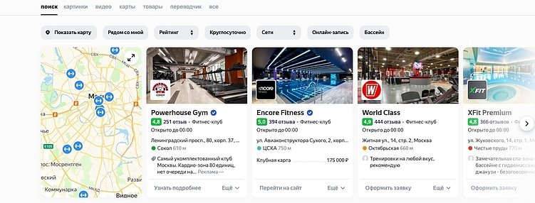 Продвижение фитнес-клубов в Яндекс.Картах и 2ГИС. ТОП геосервисов для спорт-центров