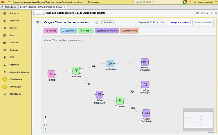 Интерфейс OSMI Loyalty прост и понятен