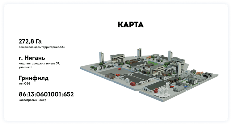 Например, такую карту для лендинга ОЭЗ «Нягань» дизайнер рисовал вручную