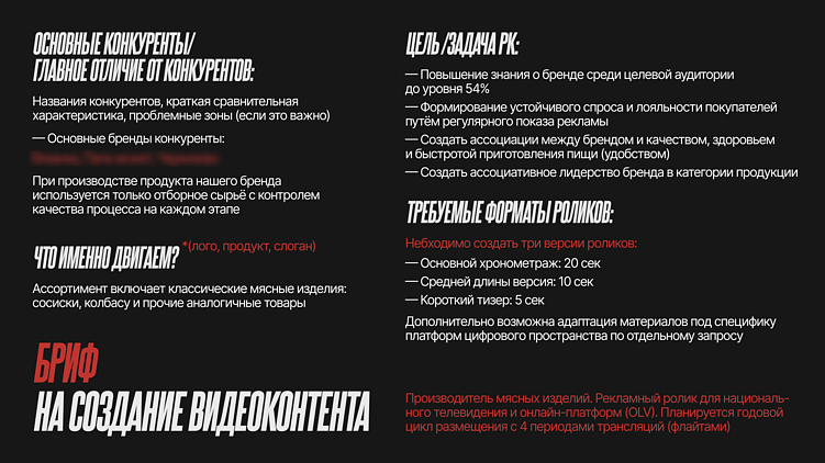 Как бренду заполнить бриф на создание видеоролика