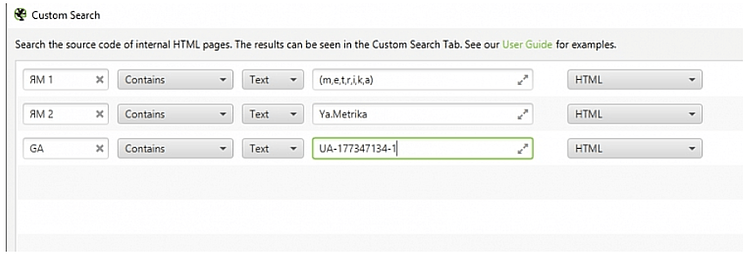 Проверка наличия счетчика Яндекс Метрики и Google Analytics на всех страницах сайта