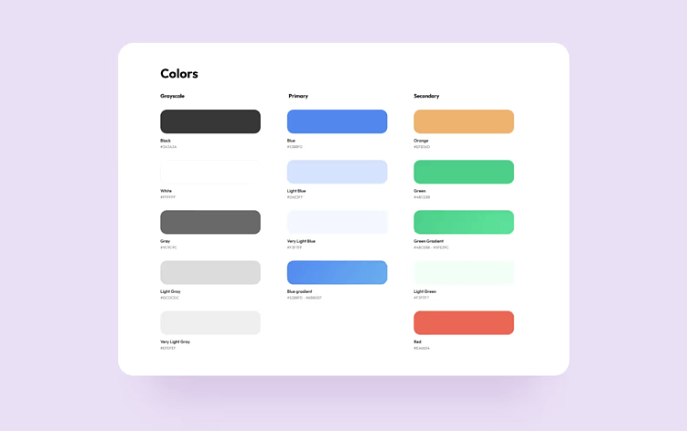 Например, такую палитру мы подобрали для криптокошелька
