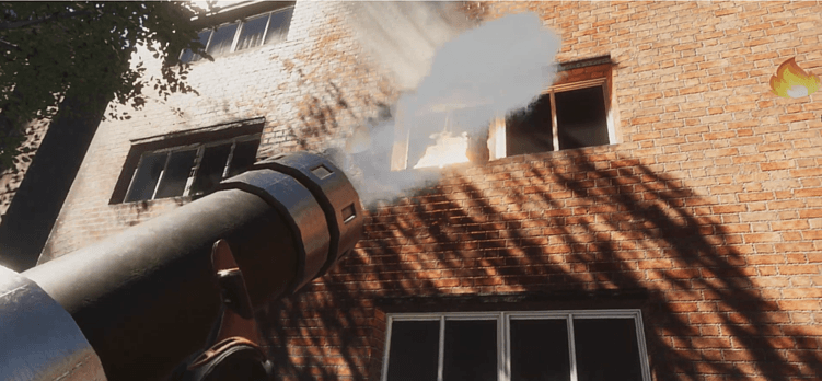 Задача обучающегося: спасти жильцов дома и потушить пожар.