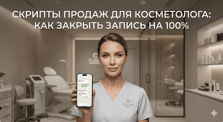 Продажи в косметологии 2026: скрипты для врача, работа с возражениями и как закрывать запись