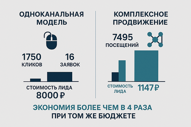 SEO + реклама. Как выстроить предсказуемую воронку и снизить цену заявки