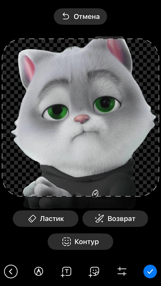 Вы можете вырезать фигуру, добавлять текст, рисовать, редактировать оригинальное изображение