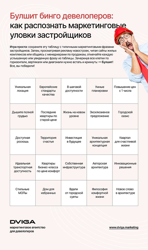Игра в булшит-бинго: разоблачаем маркетинговые клише рынка недвижимости