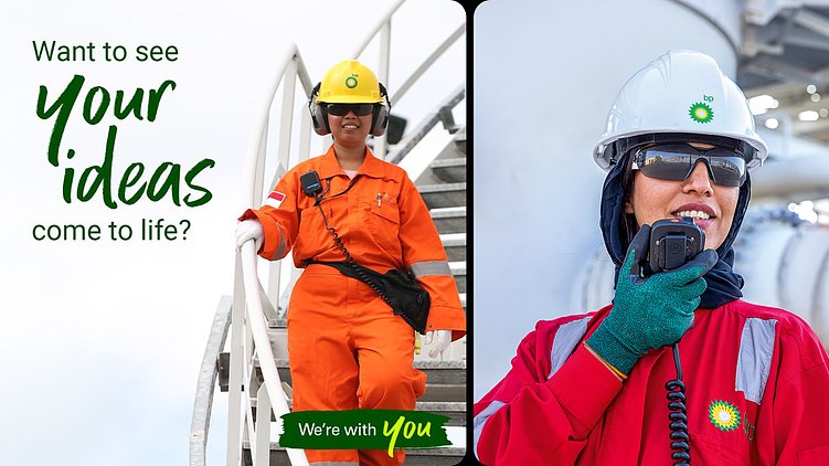 British Petroleum в рекламе спрашивает у потенциальных работников на нефтяной вышке «Хотите увидеть как ваши идеи претворяются в жизнь?»