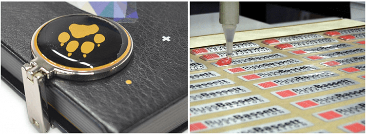 образцы объёмных наклеек и процесс их производства