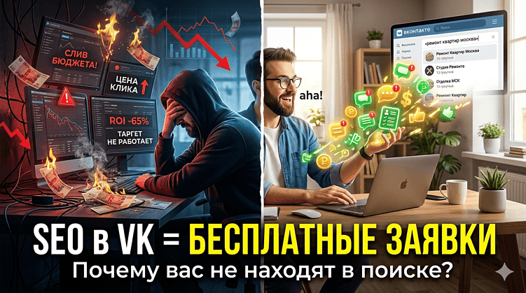 SEO внутри ВКонтакте: как получать бесплатные заявки с поиска
