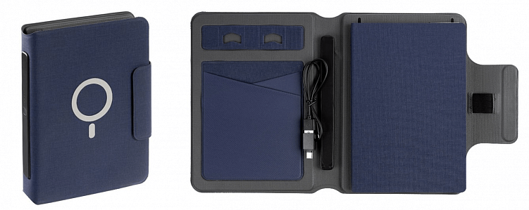 Современный и модный формат: органайзер для бумаг, карт, документов, проводная и беспроводная зарядка для гаджетов в обложке