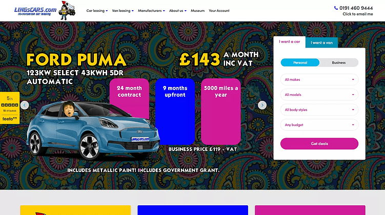 &nbsp; Пример плохого баланса визуала и контента: сайт&nbsp;https://www.lingscars.com/