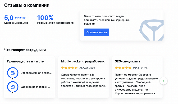 Как выглядит профиль Stik на hh.ru