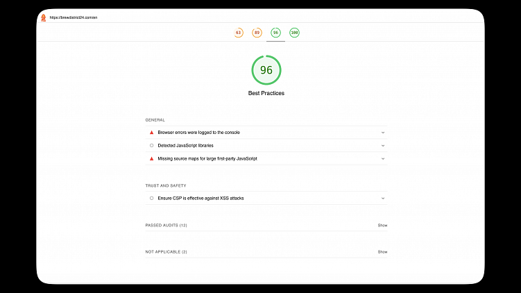 Например, ошибки с запросами и отсутствие исходных карт в JS