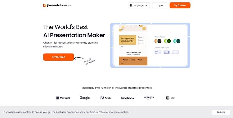 Главная страница presentations.ai