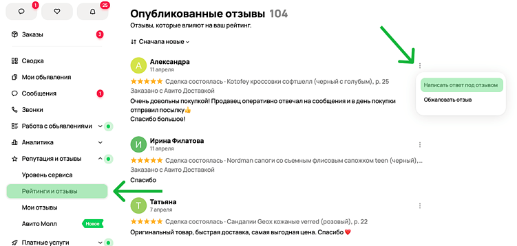 Отзывы на Авито: где смотреть, как отвечать и на что влияют