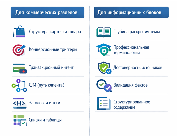 Критерии оптимизации контента на сайте