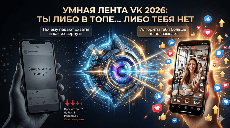 Умная лента VK в 2026 году: как вернуть охваты и продажи